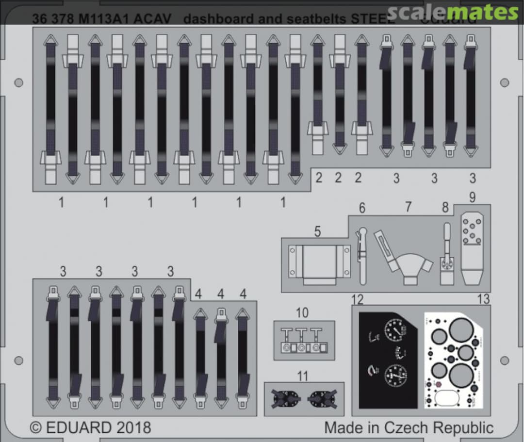 Boxart M113A1 ACAV dashboard and seatbelts 36378 Eduard Boxart M113A1 ACAV dashboard and seatbelts 36378 Eduard