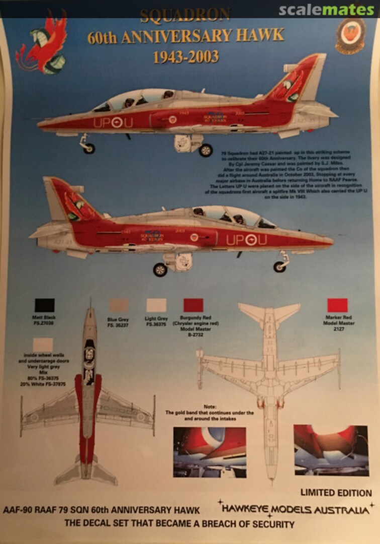 Boxart 79 SQN 60th Anniversary Hawk AAF-090 Hawkeye Models