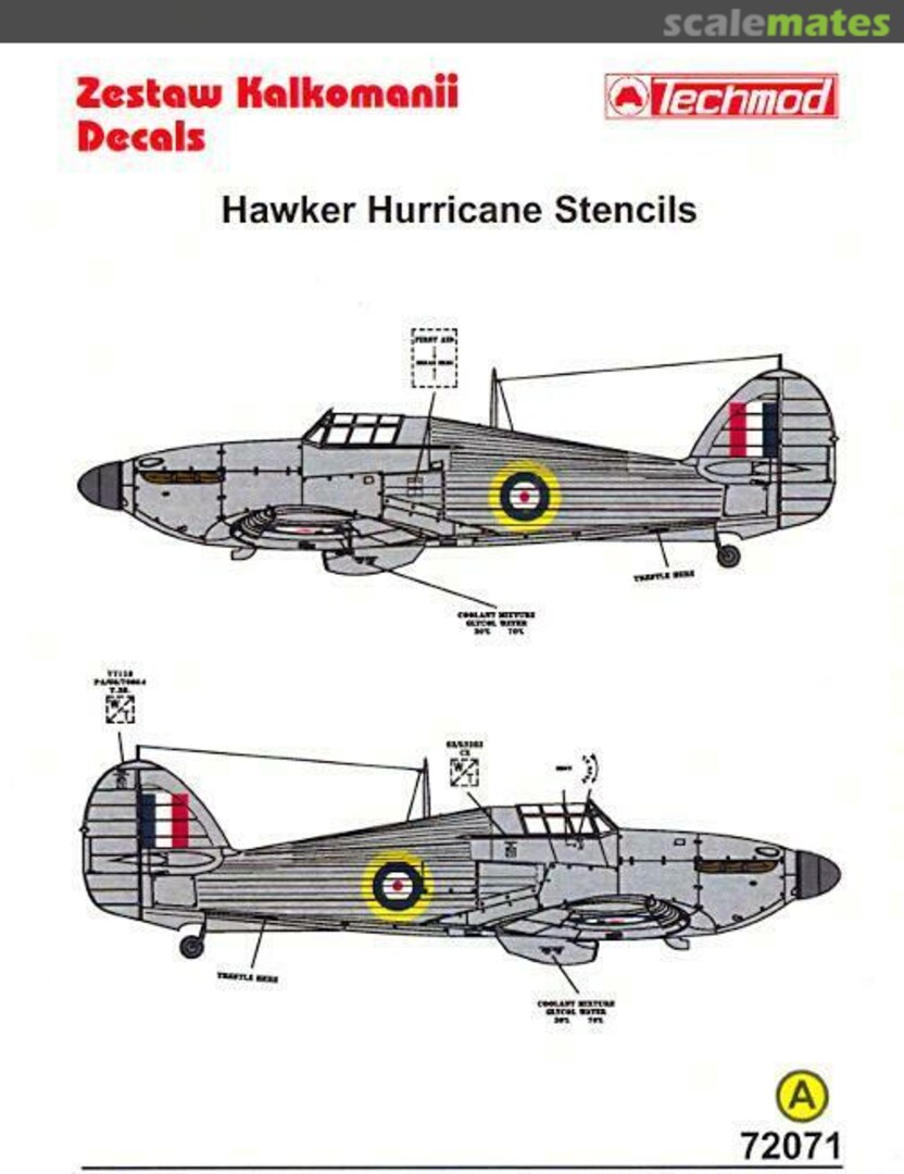 Contents Hawker Hurricane Stencils 72071AT Techmod