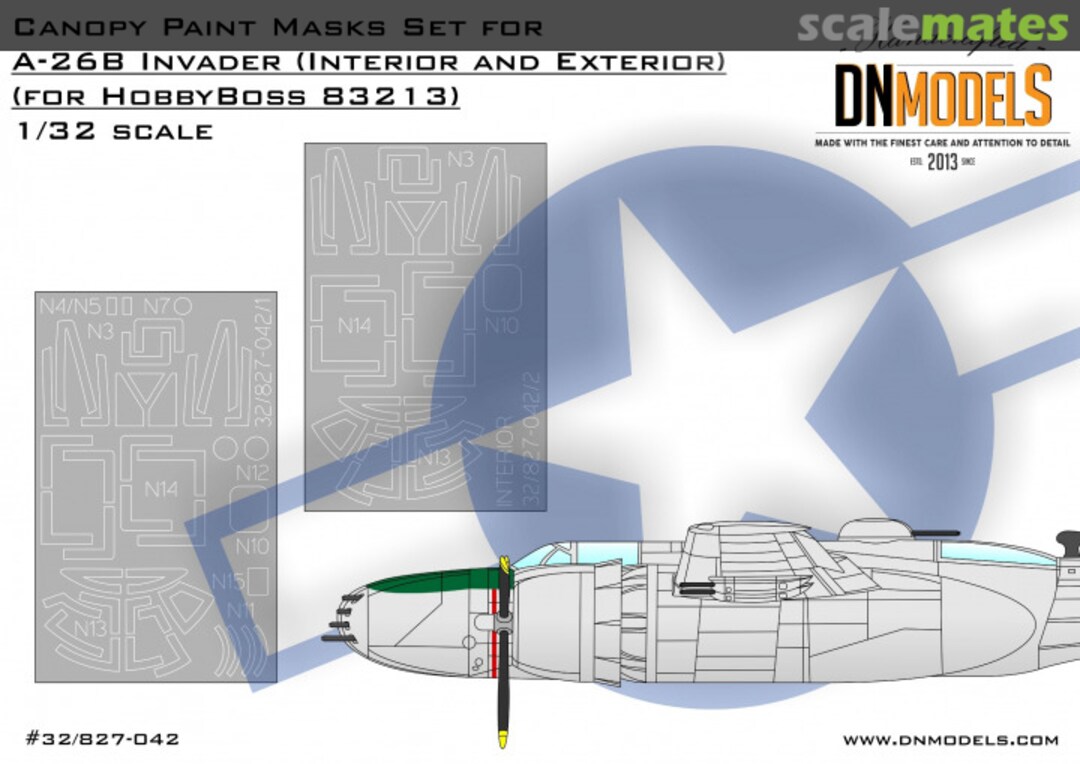 Boxart A-26B Invader - Canopy Paint Mask Set for Interior & Exterior 32/827-042 DN Models Boxart A-26B Invader - Canopy Paint Mask Set for Interior & Exterior 32/827-042 DN Models