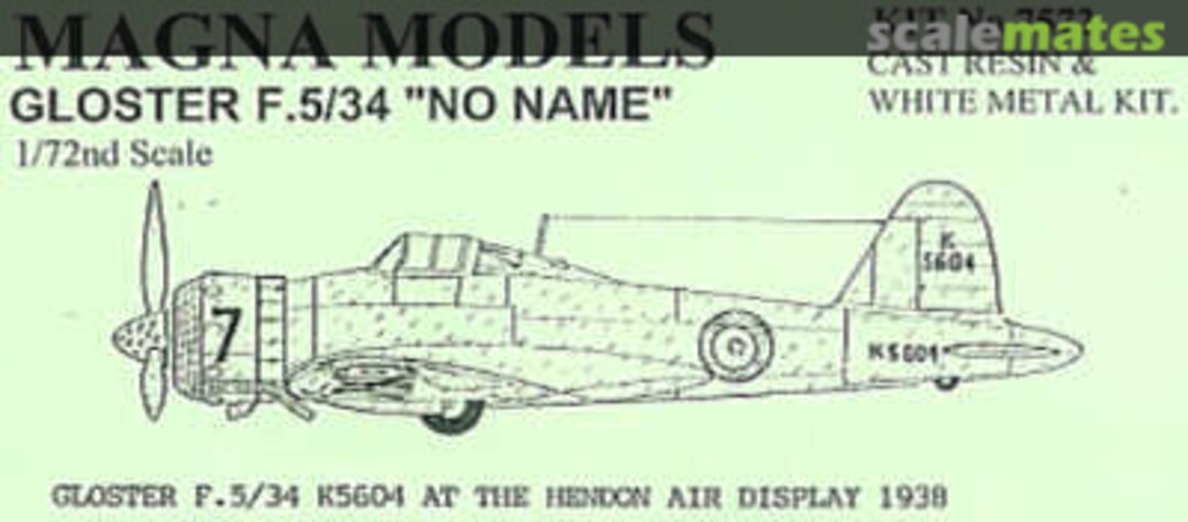Boxart Gloster F.5/34 7572 Magna Models Boxart Gloster F.5/34 7572 Magna Models
