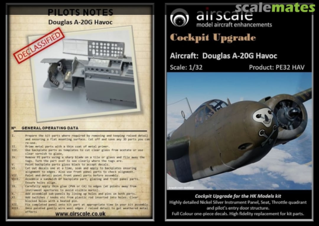 Boxart Douglas A-20G Havoc cockpit upgrade PE32 HAV Airscale Boxart Douglas A-20G Havoc cockpit upgrade PE32 HAV Airscale