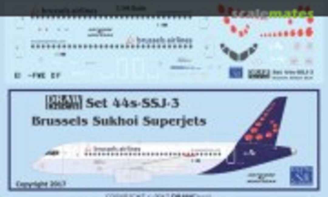 1:144 Brussels Sukhoi Superjets (Draw Decal 44-SSJ-3) 44-SSJ-3