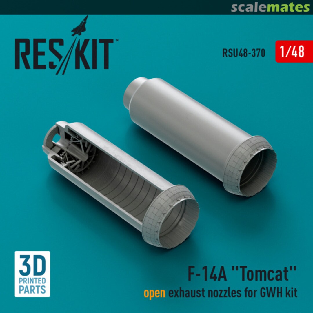 Boxart F-14A Tomcat open exhaust nozzles (3D Printed) RSU48-0370 ResKit Boxart F-14A Tomcat open exhaust nozzles (3D Printed) RSU48-0370 ResKit