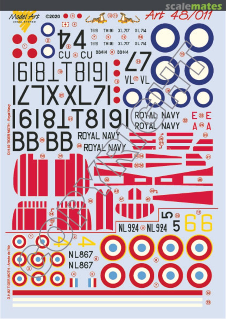 Boxart D.H.82 TIGER MOTH 48/011 Model Art Decal System Boxart D.H.82 TIGER MOTH 48/011 Model Art Decal System