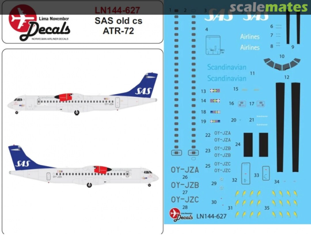 Boxart SAS old cs ATR-72 LN144-627 Lima November Decals