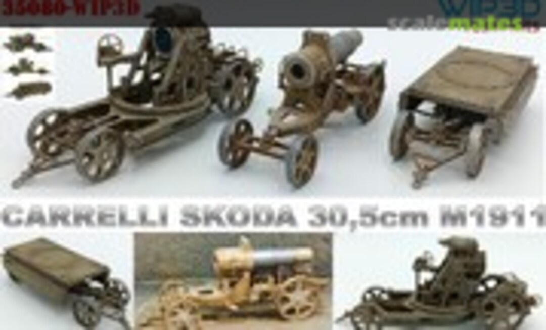 1:35 Carrelli Skoda 30,5cm M1911 (WIP3D 35080-WIP3D) 35080-WIP3D