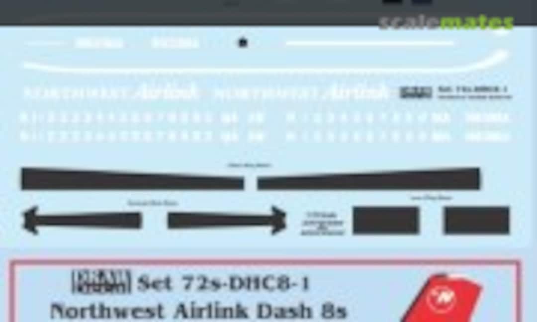 1:72 Northwest Airlink Dash 8s (Draw Decal 72-DHC8-1) 72-DHC8-1