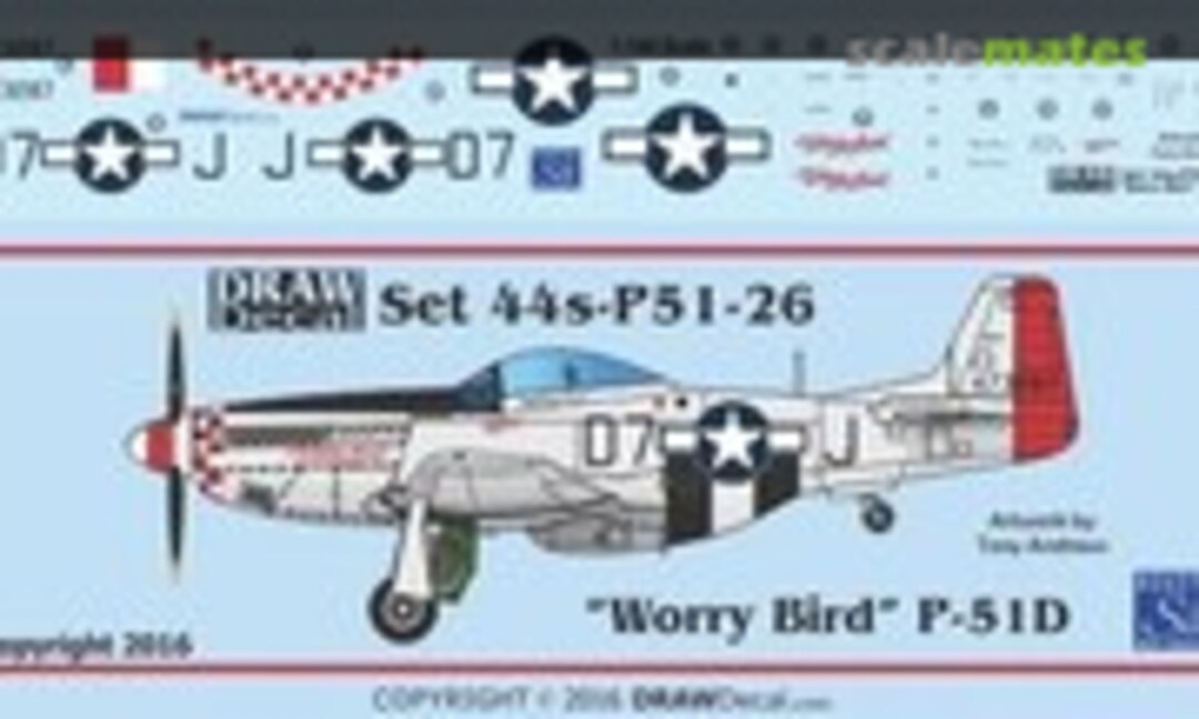1:144 P-51D “Worry Bird” (Draw Decal 44-P51-26) 44-P51-26