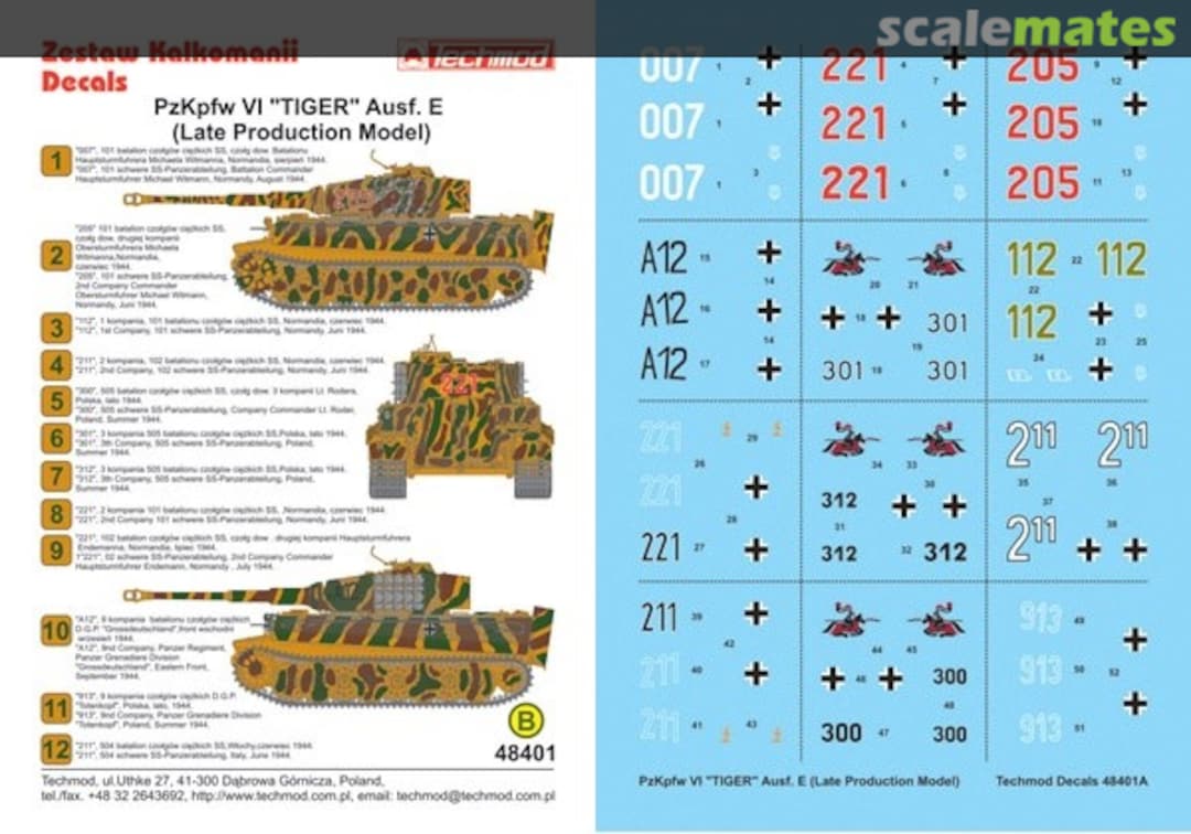 Boxart Pz.Kpfw.VI Tiger Ausf.E (Late Production Model) 48401 Techmod Boxart Pz.Kpfw.VI Tiger Ausf.E (Late Production Model) 48401 Techmod