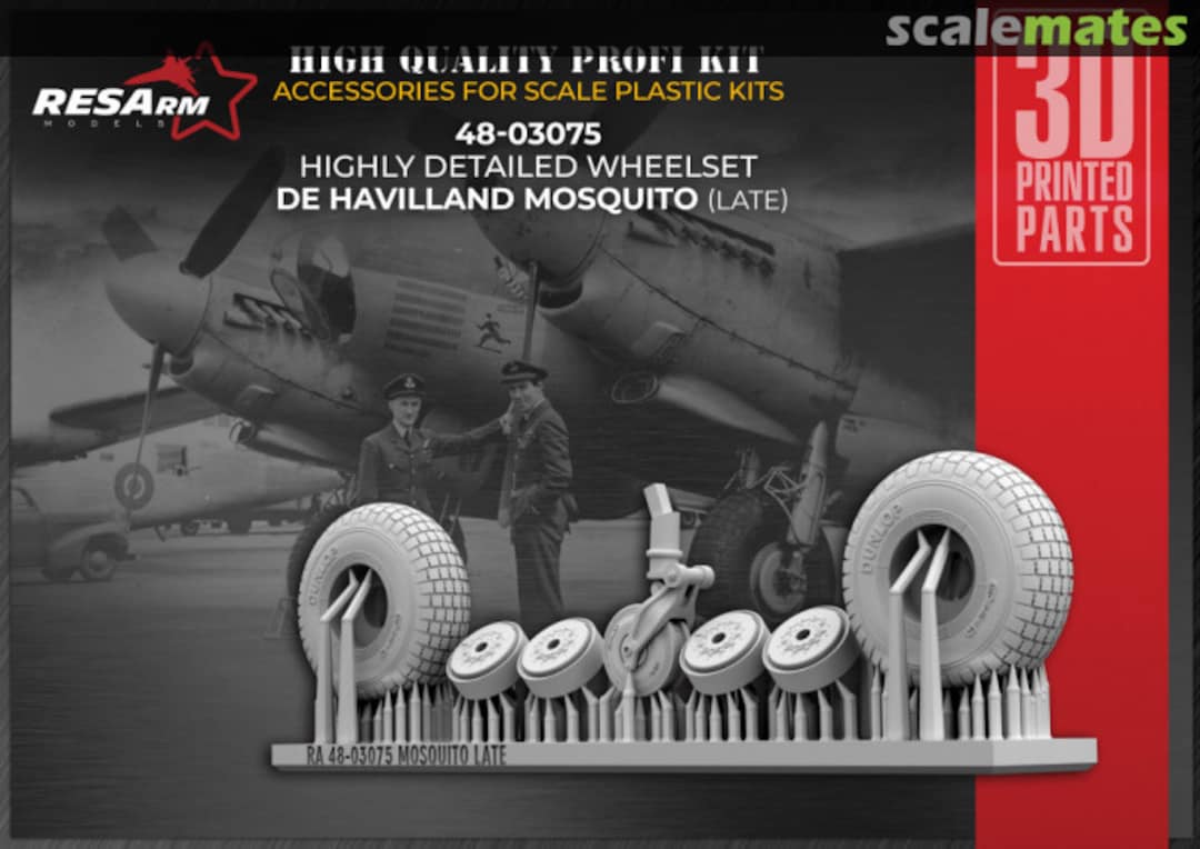 Boxart Mosquito (late) highly detailed wheel set 48-03075 RESArm Boxart Mosquito (late) highly detailed wheel set 48-03075 RESArm