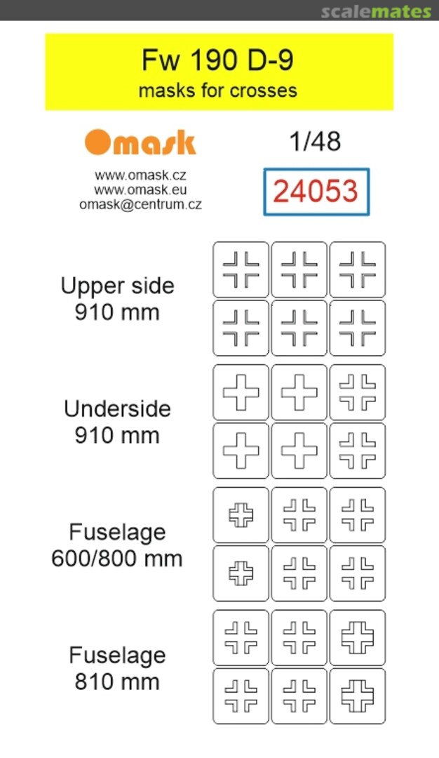 Boxart Focke Wulf Fw-190 D-9 - Masks for Crosses 24053 Omask Boxart Focke Wulf Fw-190 D-9 - Masks for Crosses 24053 Omask