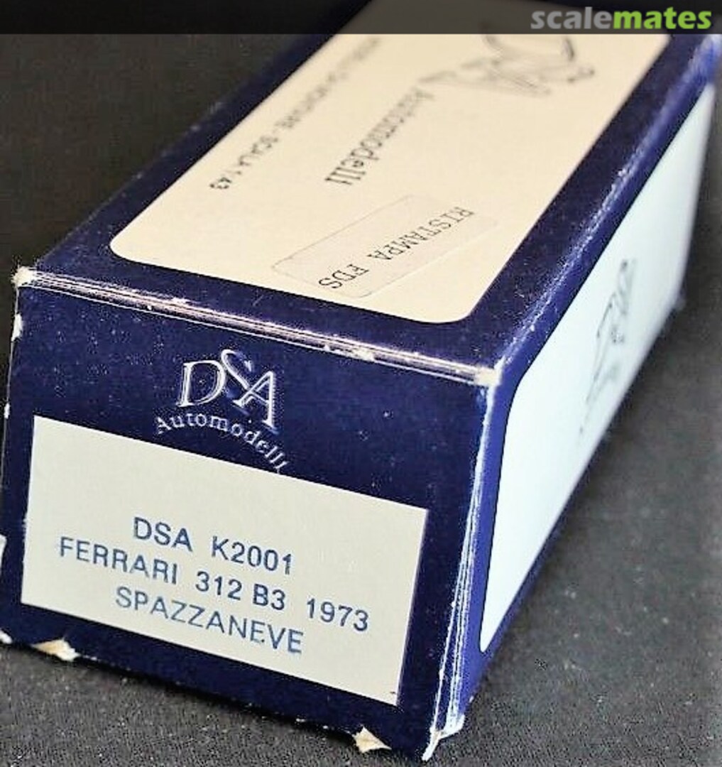 Boxart Ferrari 312 B3 "Spazzaneve" K2001 DSA Automodelli Boxart Ferrari 312 B3 "Spazzaneve" K2001 DSA Automodelli
