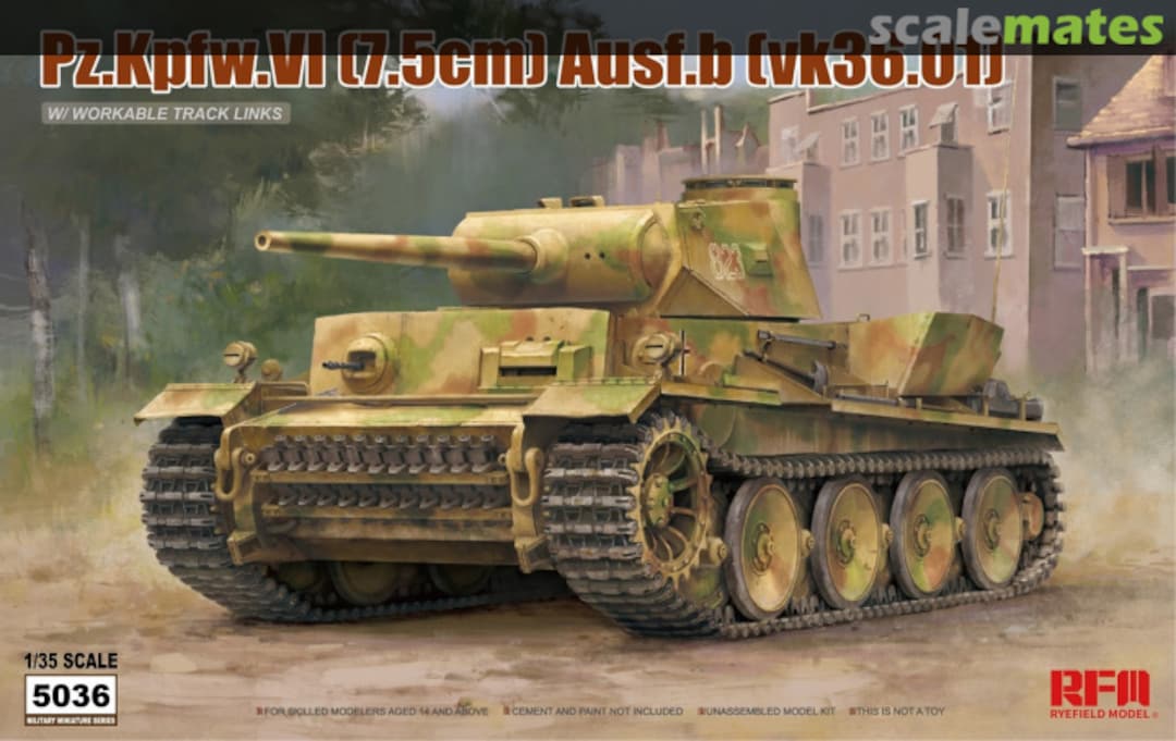 Boxart Pz.Kpfw.VI (7,5cm) Ausf.B (VK36.01) RM-5036 Rye Field Model Boxart Pz.Kpfw.VI (7,5cm) Ausf.B (VK36.01) RM-5036 Rye Field Model