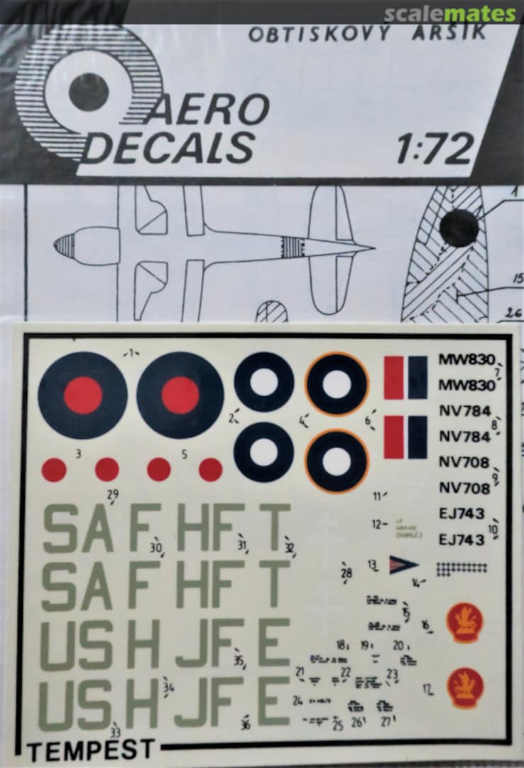 Boxart Tempest Mk. II/V 33 Aero Decals Boxart Tempest Mk. II/V 33 Aero Decals