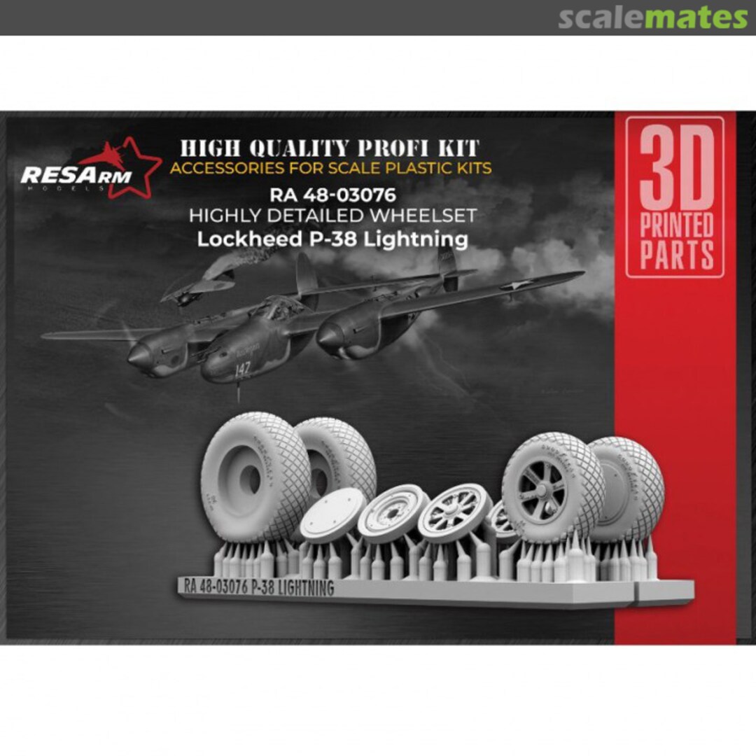 Boxart P-38 Lightning highly detailed wheel set 48-03076 RESArm Boxart P-38 Lightning highly detailed wheel set 48-03076 RESArm