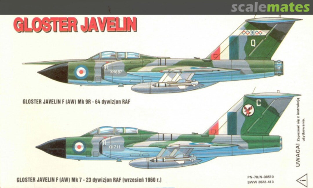 Contents Gloster Javelin FAW.Mk7 / FAW.Mk9 S-008 ZTS Plastyk Contents Gloster Javelin FAW.Mk7 / FAW.Mk9 S-008 ZTS Plastyk