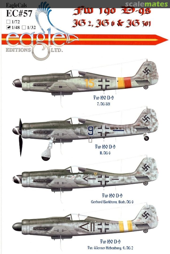 Boxart Fw 190 D-9s EagleCals EC48-57 Eagle Editions Boxart Fw 190 D-9s EagleCals EC48-57 Eagle Editions