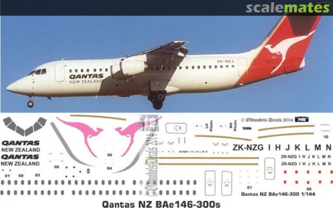 Boxart Qantas NZ BAe146-300 OMD0590 Oldmodels Decals Boxart Qantas NZ BAe146-300 OMD0590 Oldmodels Decals