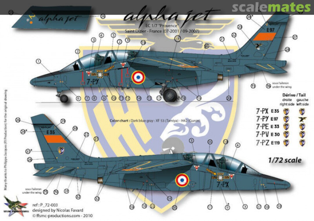 Boxart Alphajet E "EC 1/7 "Provence" St Dizier P_72-003 FFSMC Productions Boxart Alphajet E "EC 1/7 "Provence" St Dizier P_72-003 FFSMC Productions