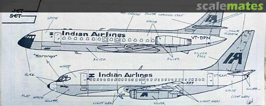 Boxart Indian 737 or Caravelle JS#4 Jet Set Decals Boxart Indian 737 or Caravelle JS#4 Jet Set Decals