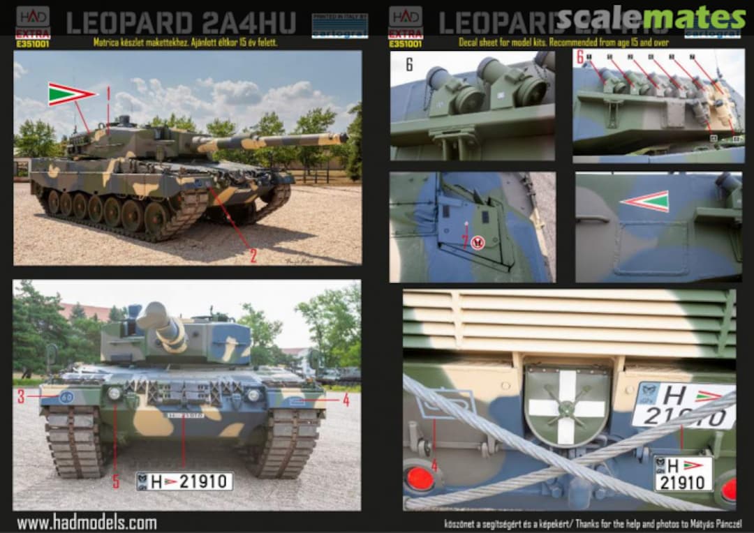 Boxart Leopard 2A4 in Hungarian service 2020- E351001 HADmodels Boxart Leopard 2A4 in Hungarian service 2020- E351001 HADmodels