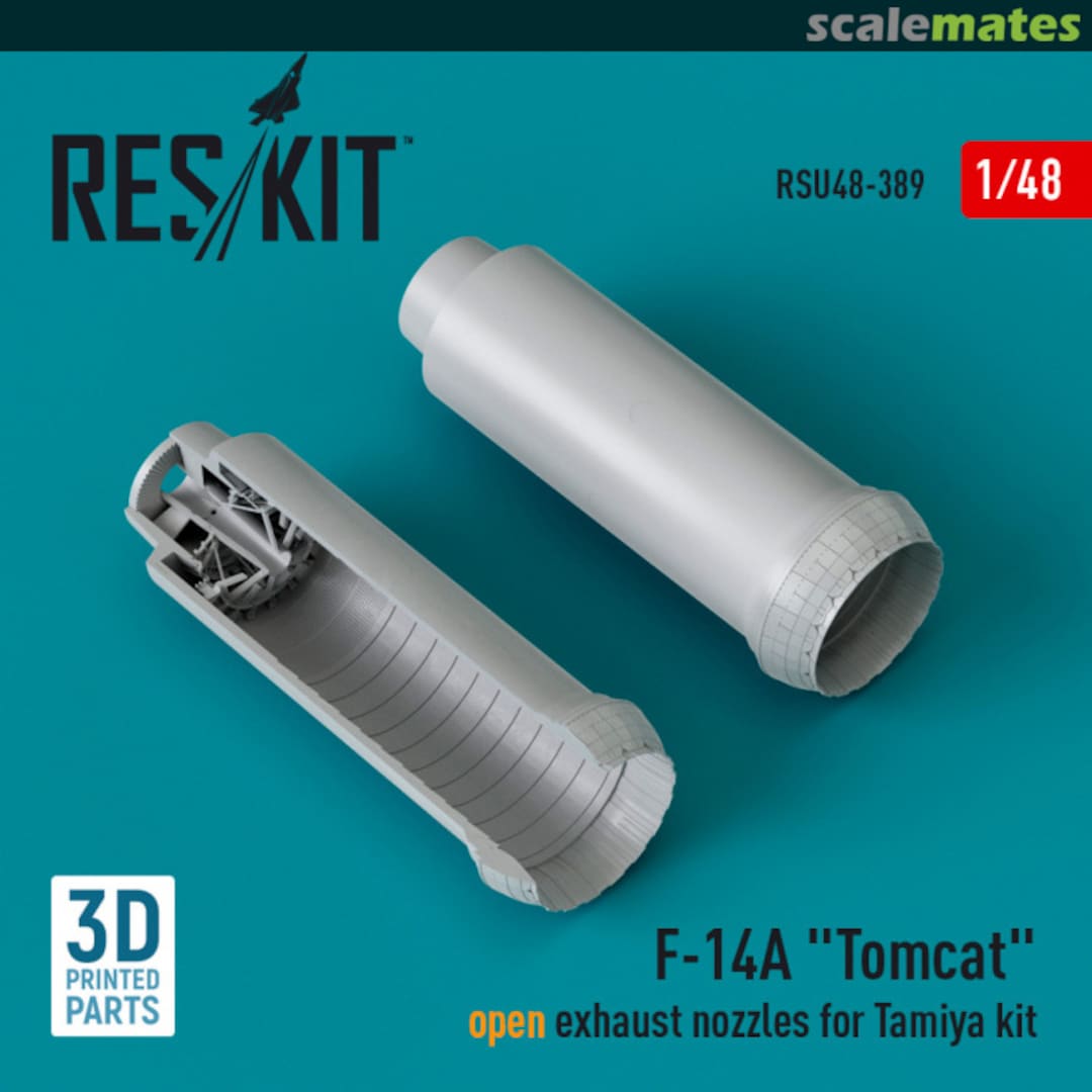 Boxart F-14A Tomcat open exhaust nozzles (3D Printed) RSU48-0389 ResKit Boxart F-14A Tomcat open exhaust nozzles (3D Printed) RSU48-0389 ResKit