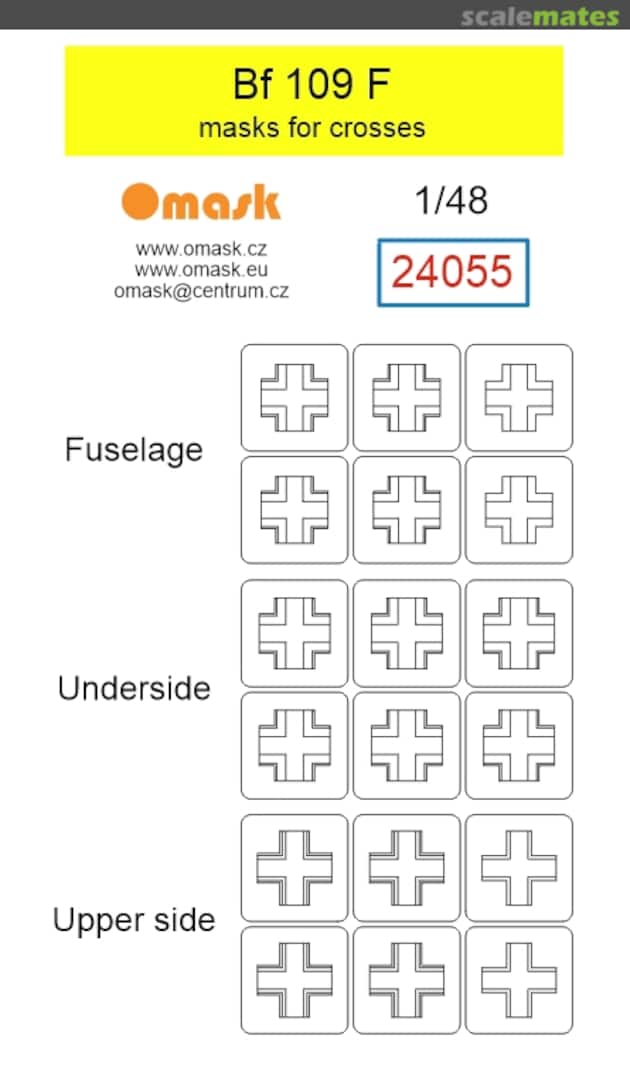 Boxart Messerschmitt Bf-109 F - Masks for Crosses 24055 Omask Boxart Messerschmitt Bf-109 F - Masks for Crosses 24055 Omask