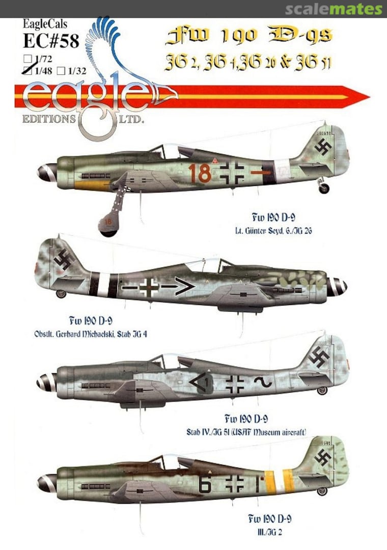 Boxart Fw 190 D-9s EagleCals EC48-58 Eagle Editions Boxart Fw 190 D-9s EagleCals EC48-58 Eagle Editions