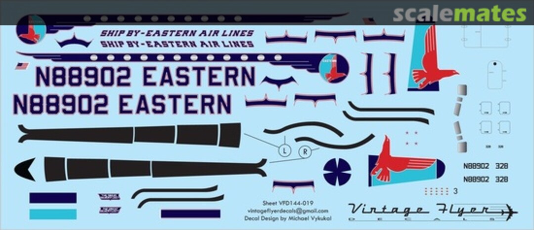 Boxart DC-4 Eastern (Ship By) VFD072-019 Vintage Flyer Decals Boxart DC-4 Eastern (Ship By) VFD072-019 Vintage Flyer Decals