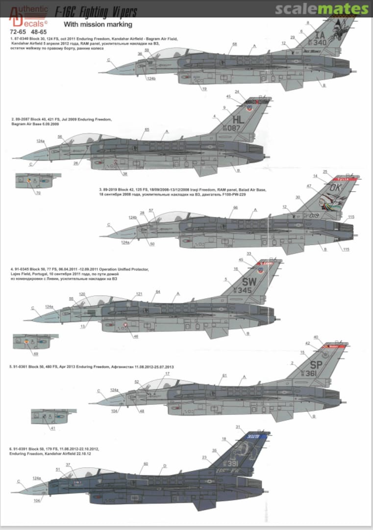 Boxart F-16C Fighting Vipers 48-65 Authentic Decals Boxart F-16C Fighting Vipers 48-65 Authentic Decals
