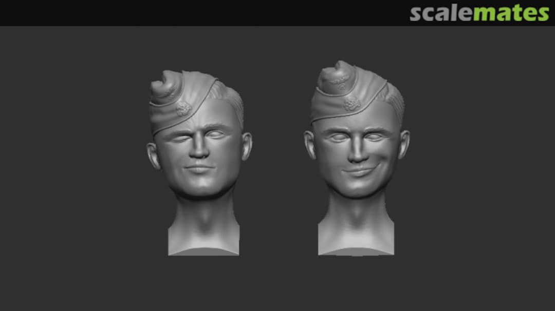 Boxart Heads with Field Cap M40 - version B F027b-16 Firma49 Boxart Heads with Field Cap M40 - version B F027b-16 Firma49