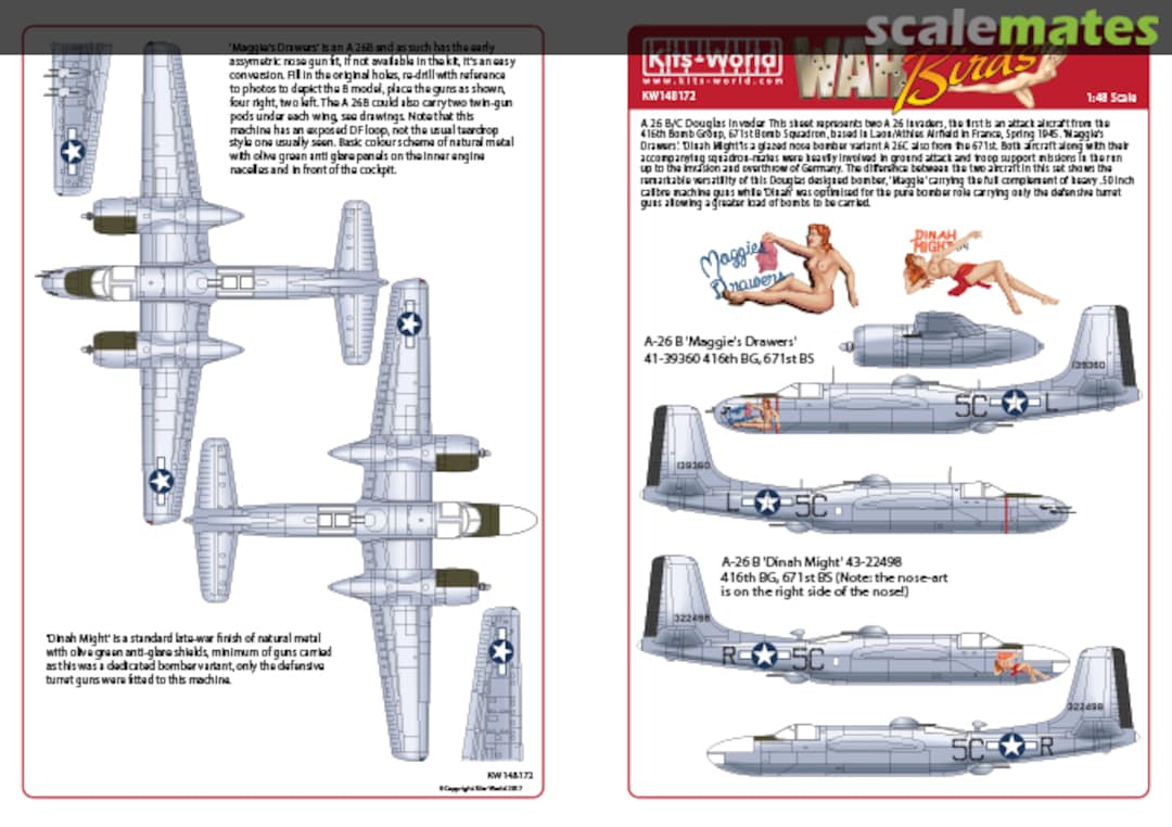 Boxart A-26 Douglas Invaders KW148172 Kits-World Boxart A-26 Douglas Invaders KW148172 Kits-World