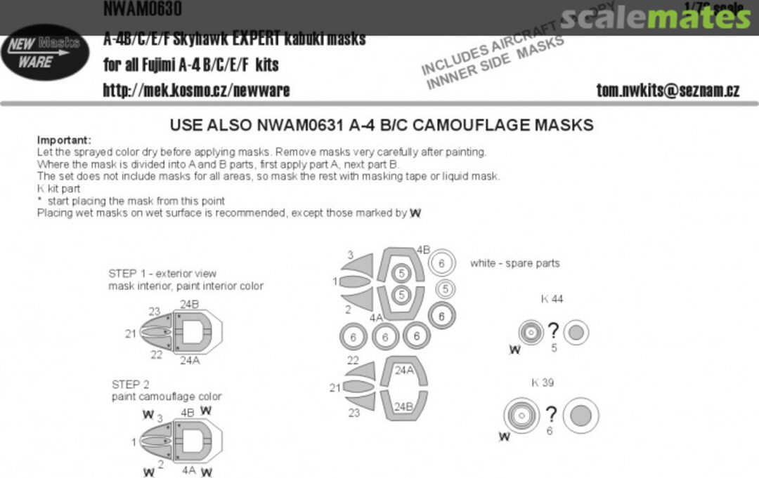 Boxart A-4B/C/E/F Skyhawk EXPERT kabuki masks NWAM0630 New Ware Boxart A-4B/C/E/F Skyhawk EXPERT kabuki masks NWAM0630 New Ware