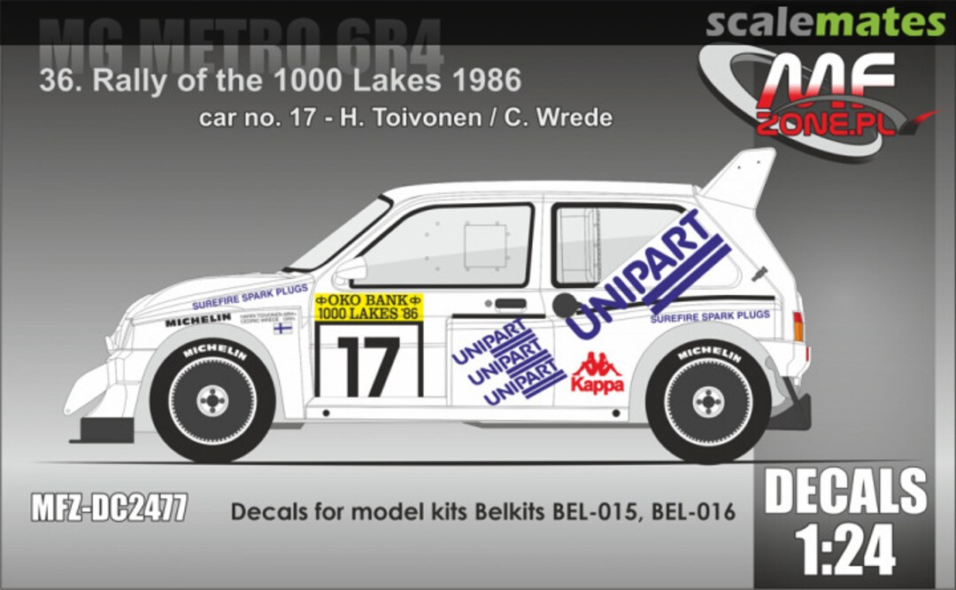 Boxart MG Metro 6R4 36. Rally of the 1000 Lakes 1986 H. Toivonen / C. Wrede DC2477 MF-Zone Boxart MG Metro 6R4 36. Rally of the 1000 Lakes 1986 H. Toivonen / C. Wrede DC2477 MF-Zone