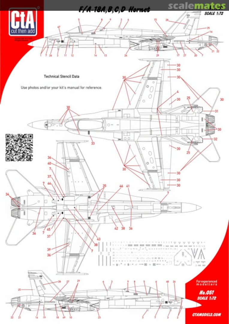 Boxart F/A-18A/B/C/D Hornets Stencils CTA-051 CtA Models Boxart F/A-18A/B/C/D Hornets Stencils CTA-051 CtA Models