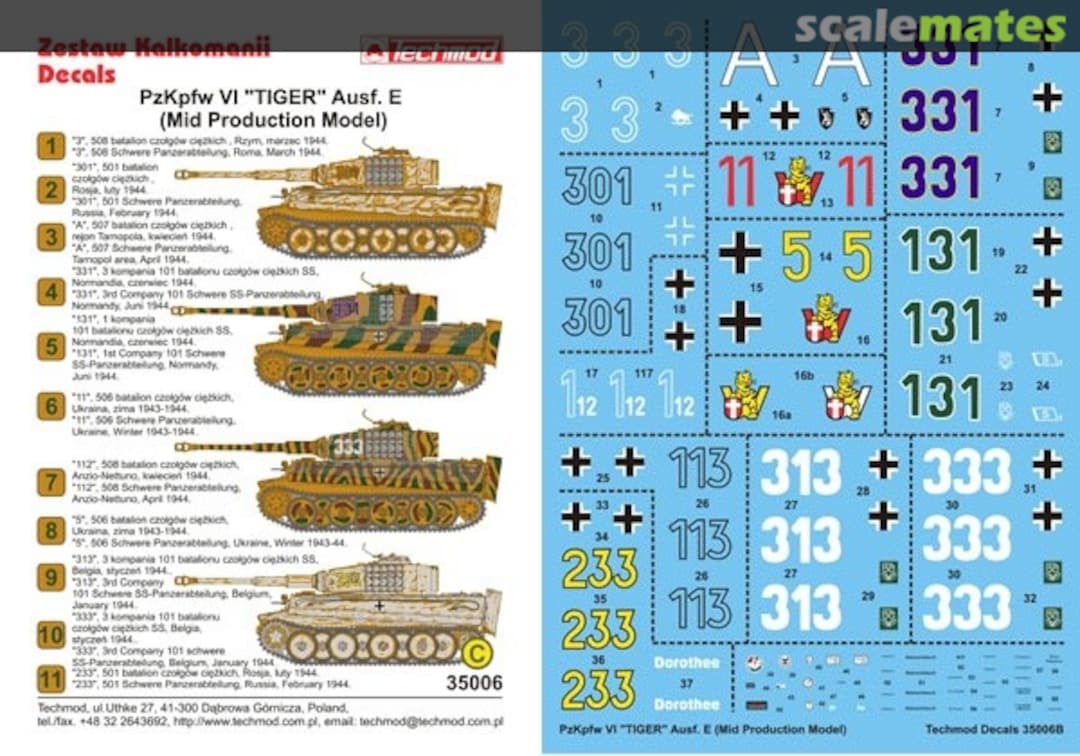Boxart Pz.Kpfw.VI Tiger Ausf.E (Mid Production Model) 35006 Techmod Boxart Pz.Kpfw.VI Tiger Ausf.E (Mid Production Model) 35006 Techmod