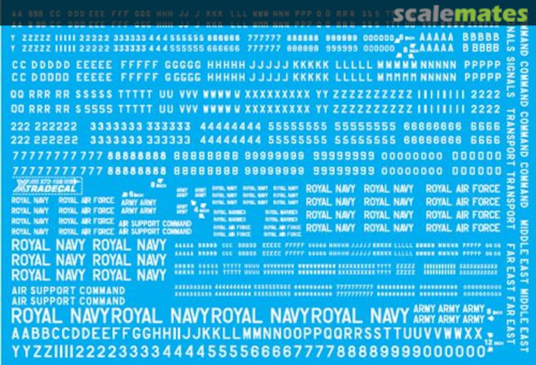 Boxart RAF 4", 6", 8" and 12" White Letters, Numerals & Titles X72158 Xtradecal Boxart RAF 4", 6", 8" and 12" White Letters, Numerals & Titles X72158 Xtradecal