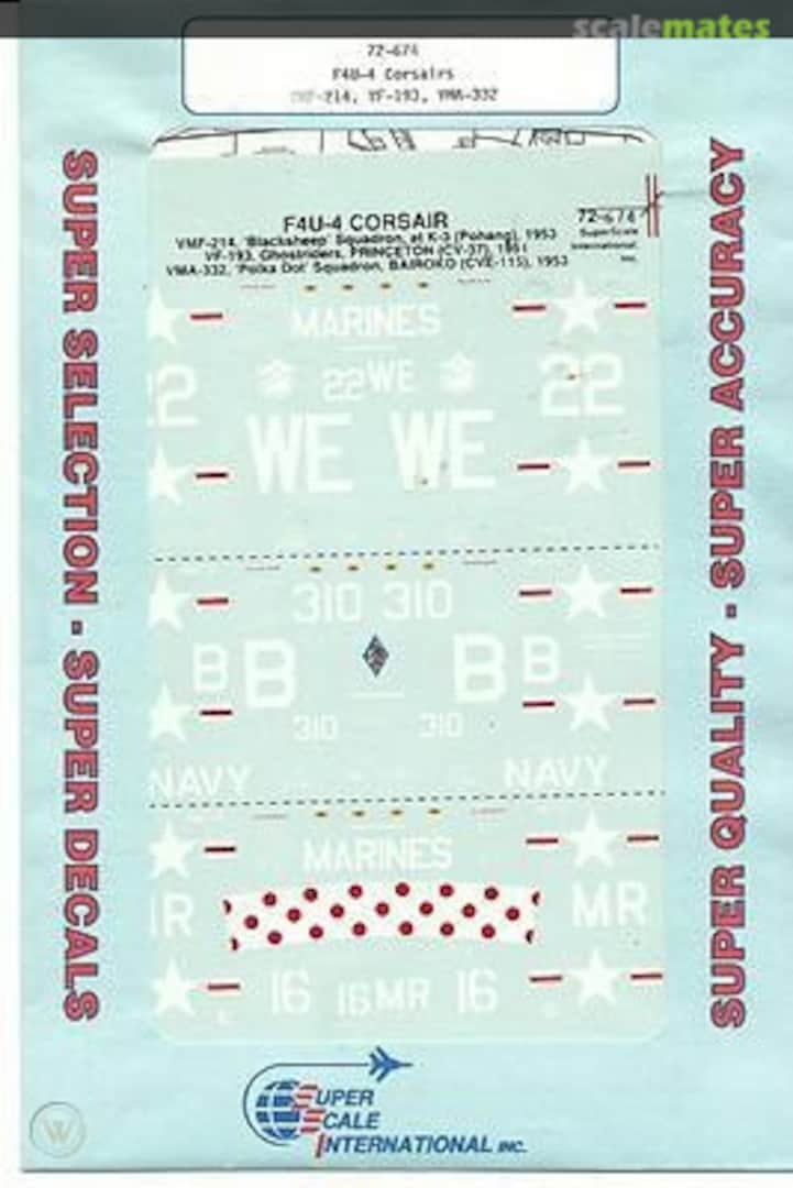 Boxart F4U-4 Corsairs 72-674 SuperScale International Boxart F4U-4 Corsairs 72-674 SuperScale International