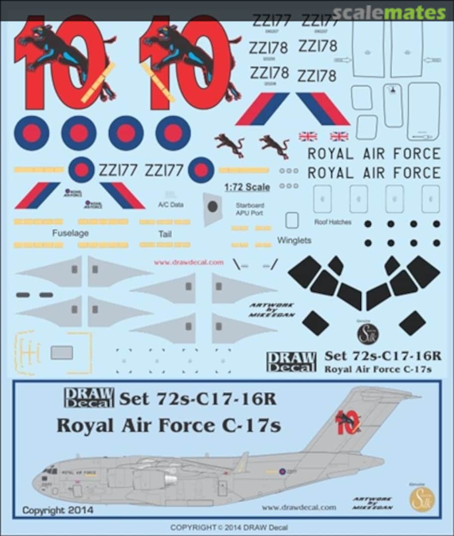 Boxart Royal Air Force C-17s 72s-C17-16R Draw Decal