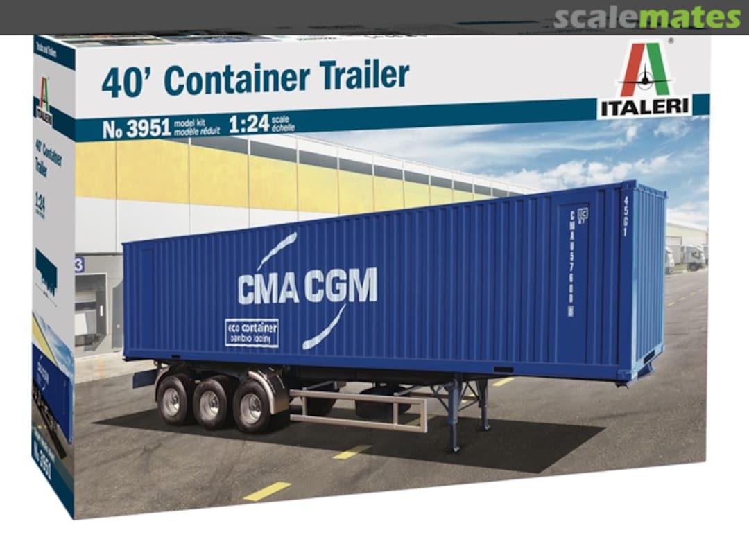 Boxart 40' CONTAINER TRAILER 3951 Italeri Boxart 40' CONTAINER TRAILER 3951 Italeri