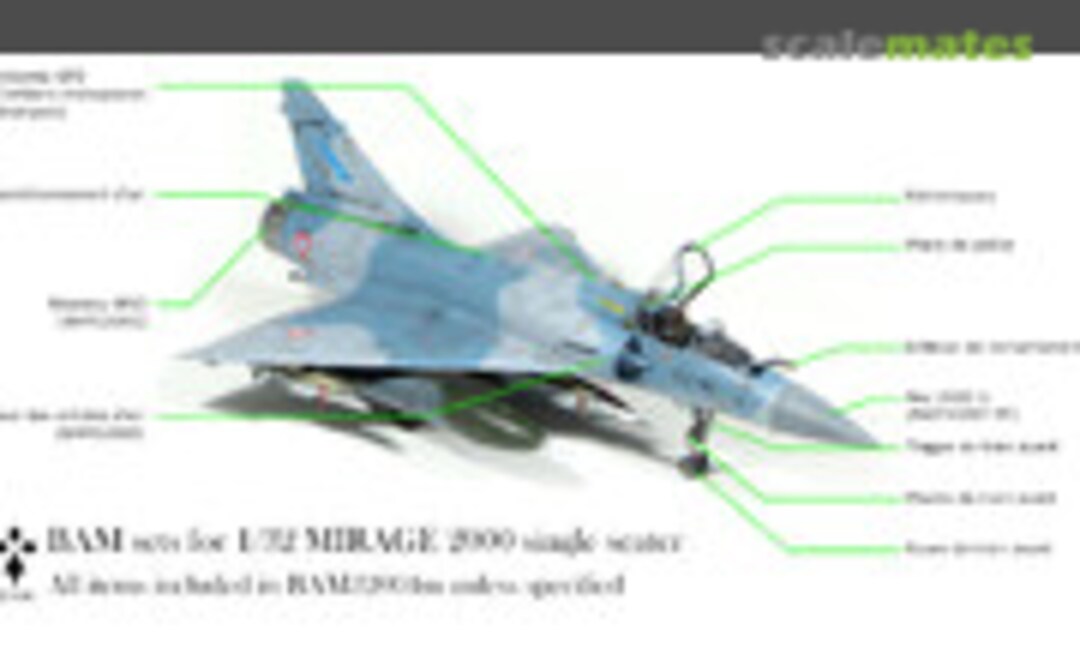 1:32 Mirage 2000 external detail sets - Single seater (Monoplace) (BAM Models BAM32004m) BAM32004m