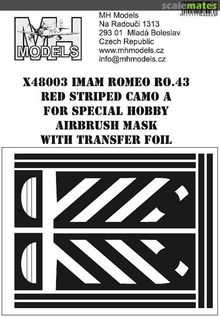 Boxart IMAM Romeo Ro.43 Red Striped Camo A Airbrush Mask X48003 MH Models Boxart IMAM Romeo Ro.43 Red Striped Camo A Airbrush Mask X48003 MH Models