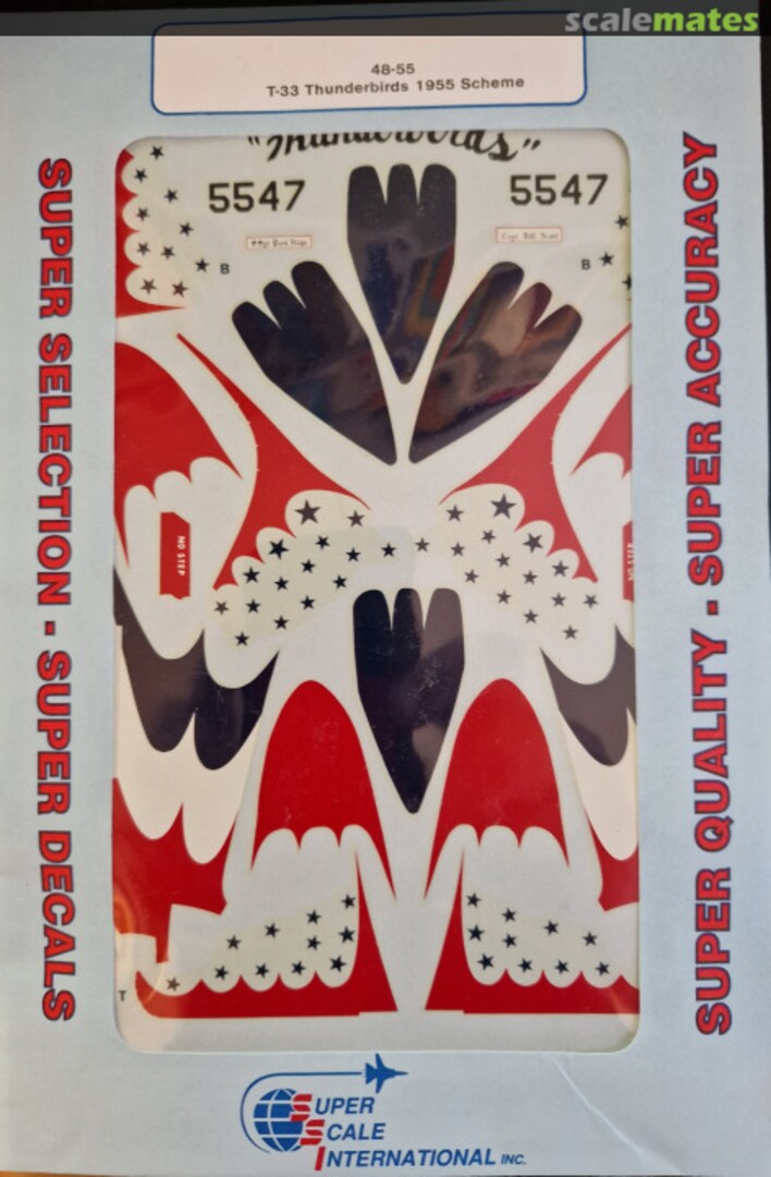 Boxart T-33 Thunderbirds 1955 Scheme 48-55 SuperScale International Boxart T-33 Thunderbirds 1955 Scheme 48-55 SuperScale International