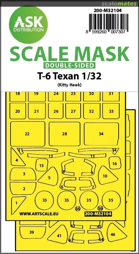 Boxart T-6 Texan double-sided express fit mask 200-M32104 ASK Boxart T-6 Texan double-sided express fit mask 200-M32104 ASK