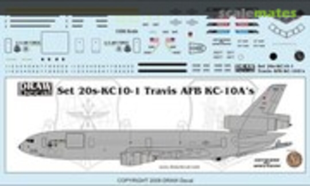 1:200 USAF KC-10A Travis AFB (Draw Decal 20s-KC10-1) 20s-KC10-1