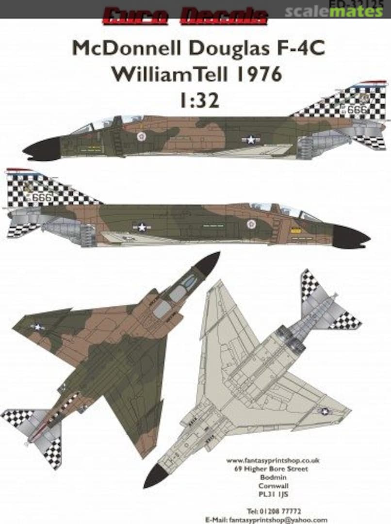 Boxart McDonnell Douglas F-4C William Tell 1976 ED-32125 Euro Decals Boxart McDonnell Douglas F-4C William Tell 1976 ED-32125 Euro Decals