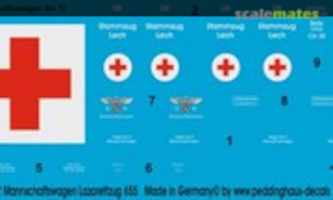 1:87 Mannschaftswagen Lazarettzug 655 (Peddinghaus-Decals EP 2662) EP 2662