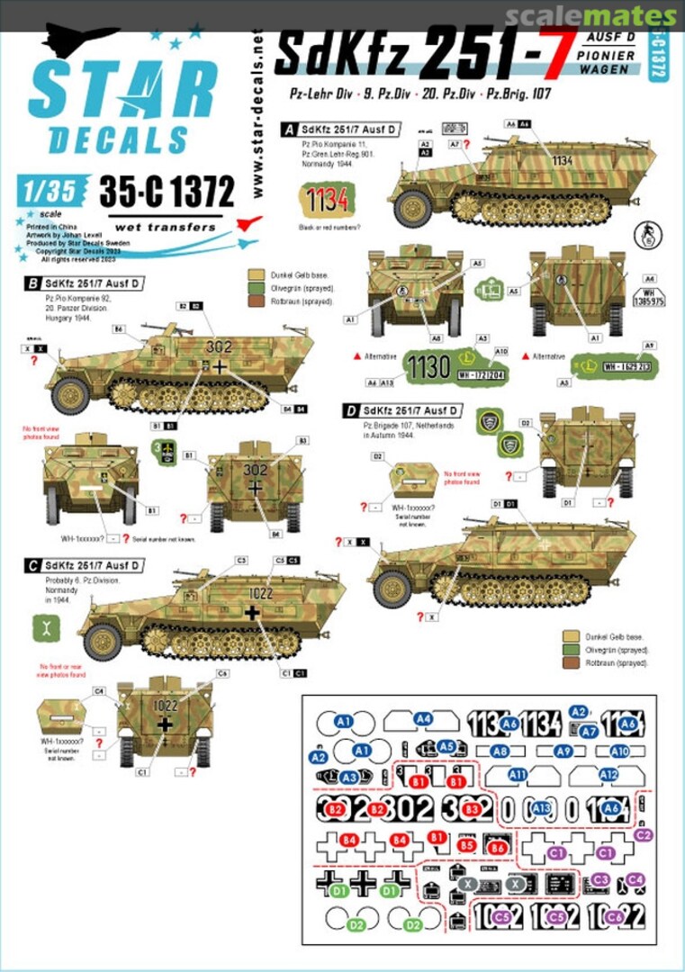 Boxart SdKfz 251/7 Ausf D Pionierwagen 35-C1372 Star Decals Boxart SdKfz 251/7 Ausf D Pionierwagen 35-C1372 Star Decals