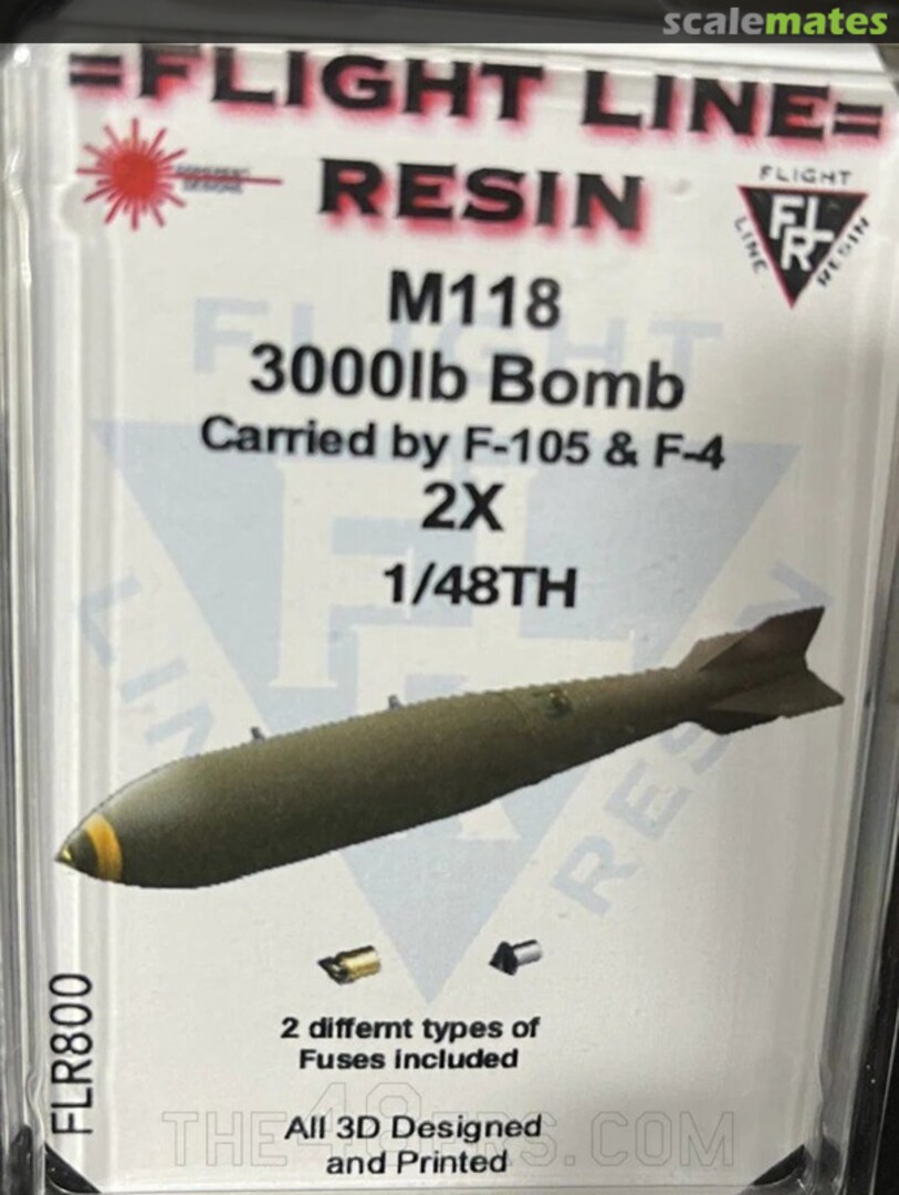 Boxart M118 3000lb Bombs (2 ea) FLR800 Flight Line Resin Boxart M118 3000lb Bombs (2 ea) FLR800 Flight Line Resin